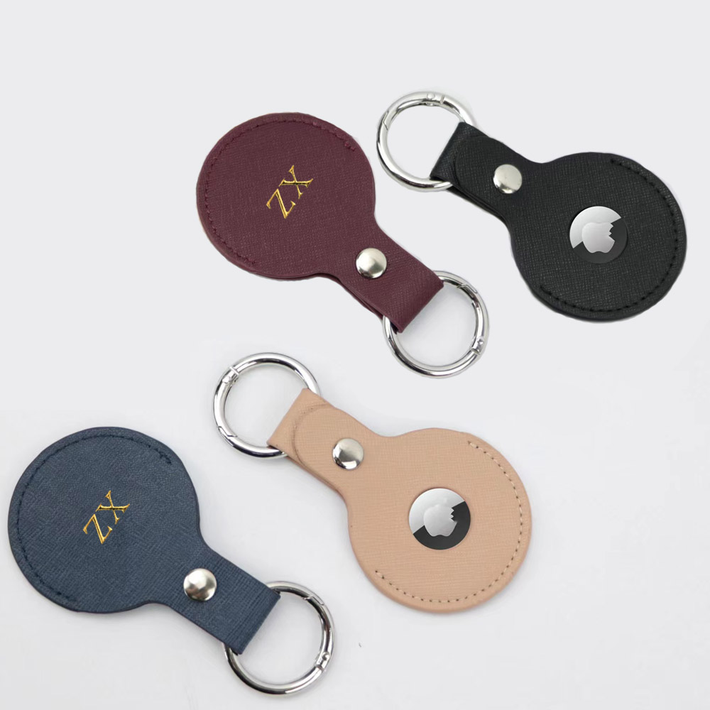 Monogram Keychain Leather - Letras iniciales doradas personalizadas para etiquetas