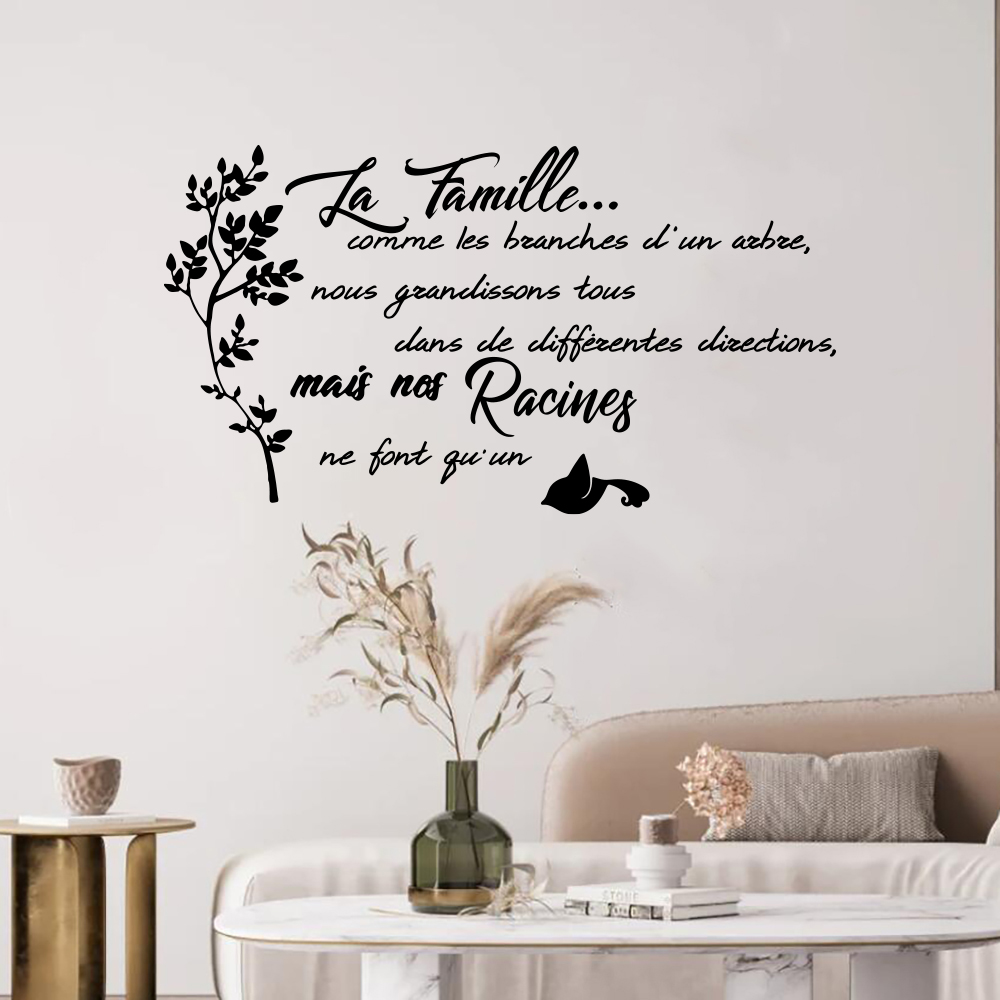 Family Tree Print - Pegatina de pared de pájaro y