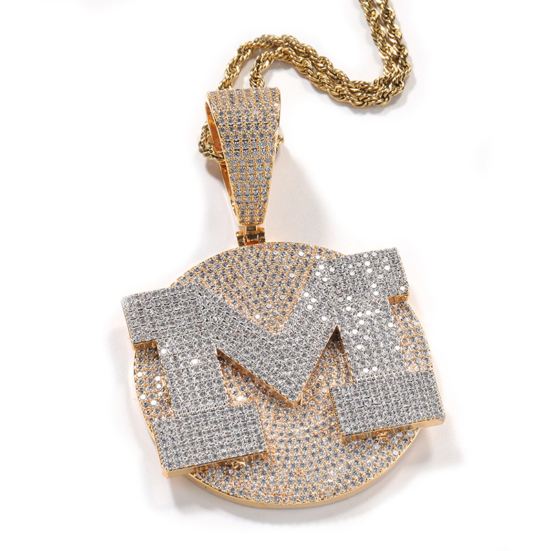 Name Necklace Custom - Collar con colgante redondo personalizado para
