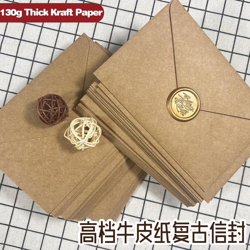 Wax Seal Letter Kit - 50 sobres de papel Kraft marrón,