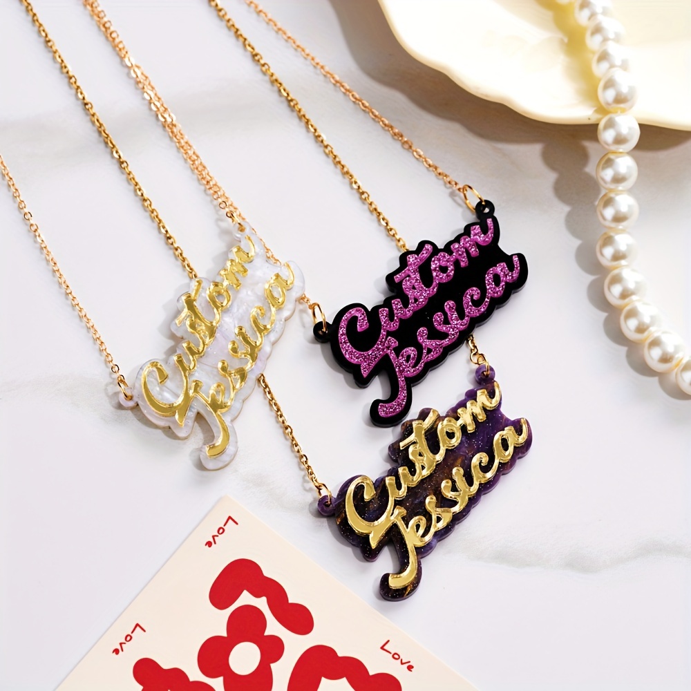 Collar personalizado de acríli - Name Necklace Custom reseña y precio