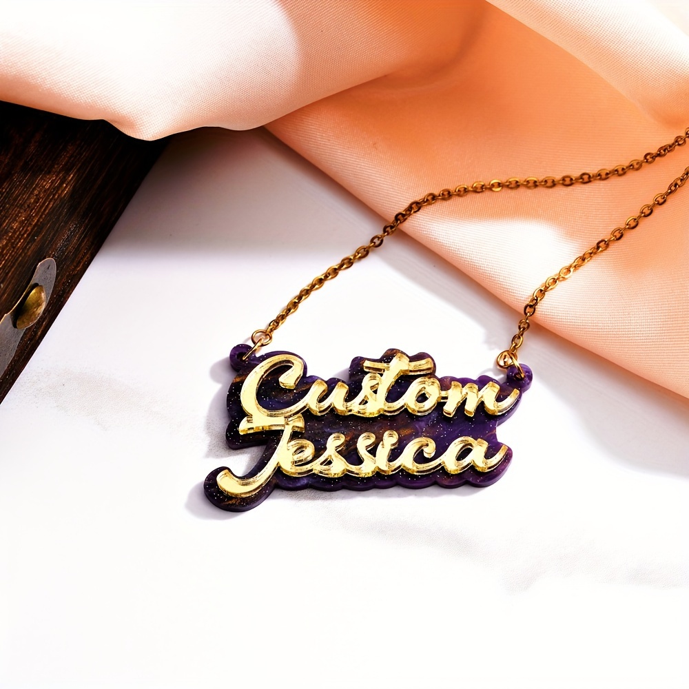 Collar personalizado de acríli - Name Necklace Custom reseña y precio
