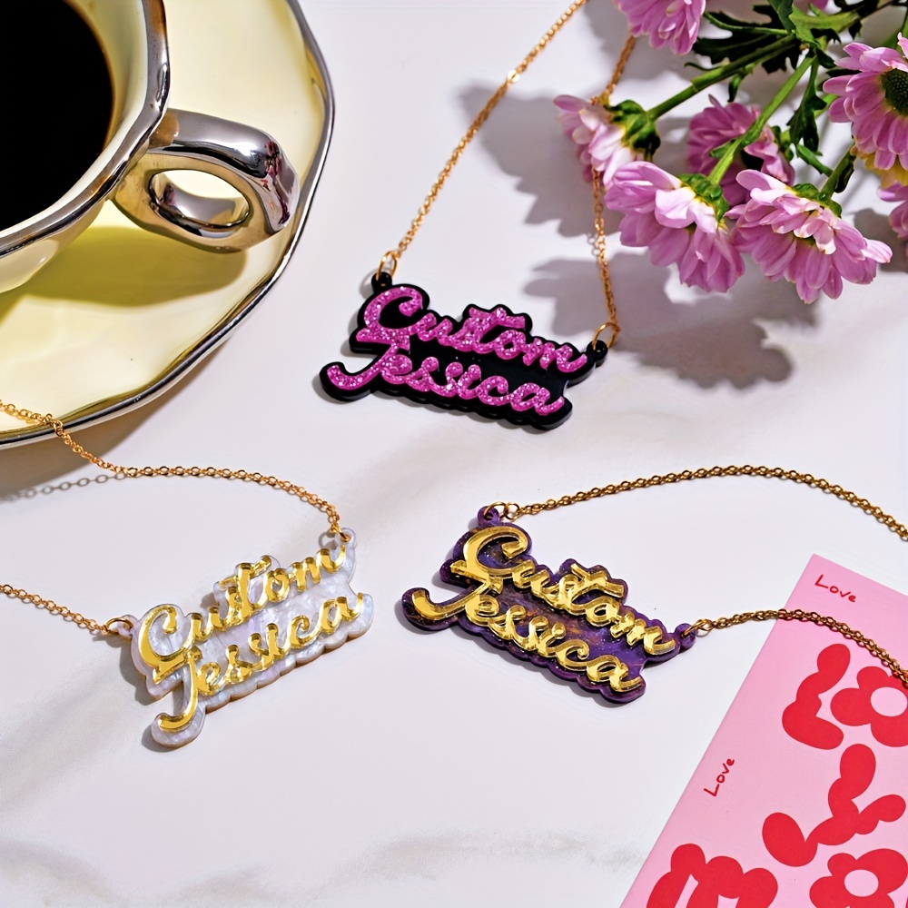 Collar personalizado de acríli - Name Necklace Custom reseña y precio