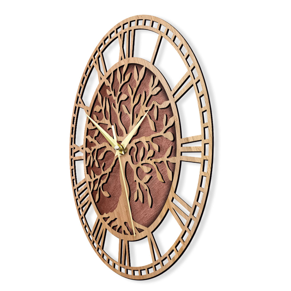 Reloj de pared de madera con d - Family Tree Print reseña y precio