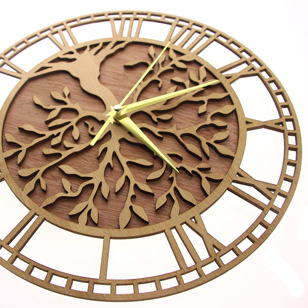Reloj de pared de madera con d - Family Tree Print reseña y precio