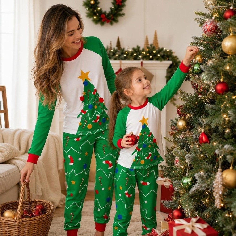 Conjunto de pijamas navideños  - Family Tree Print reseña y precio
